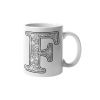 Primgi 11 oz Ceramic Alphabet-F Printed Coffee Mug