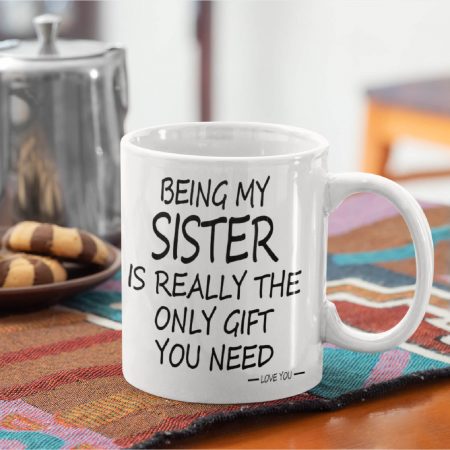 Primgi 11oz Ceramic Being My Sister Coffee Mug For Birthday