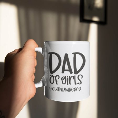 Primgi 11oz Ceramic Dad of Girls Coffee Mug For Father's Day