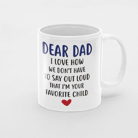 Primgi 11oz Ceramic Dear Dad Coffee Mug For Father