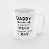 Primgi 11oz Ceramic Dady Hero Love Quote Coffee Mug For Father's Day