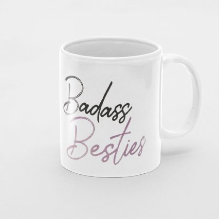 Primgi 11 oz ceramic Badass Besties Coffee Mug gift for friend