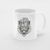 Primgi 11 oz Ceramic Lion Head Illustration Coffee Mug