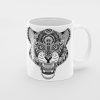 Primgi 11 oz Ceramic Tiger Illustration Coffee Mug