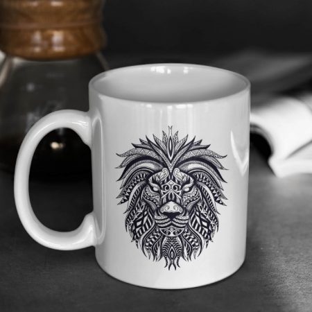 Primgi 11 oz Ceramic Lion King Head Printed Coffee Mug