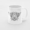 Primgi 11 oz Ceramic Lion Face Head Printed Coffee Mug