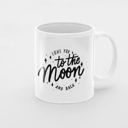 Primgi 11 oz Ceramic Love Moon Printed Coffee Mug