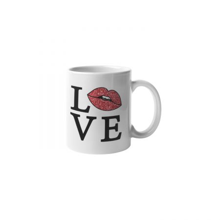 Primgi 11 oz Ceramic Love Print Coffee Mug