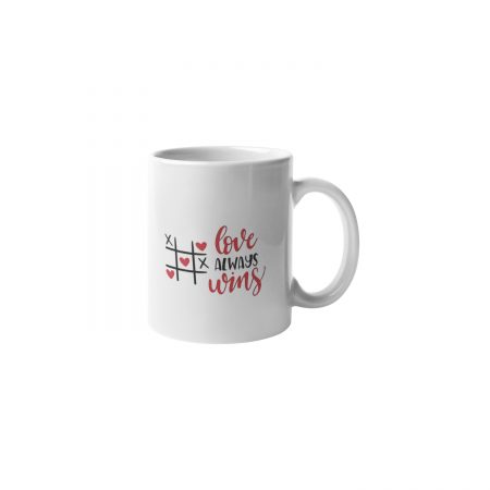 Primgi 11 oz Ceramic Love Always Win Coffee Mug