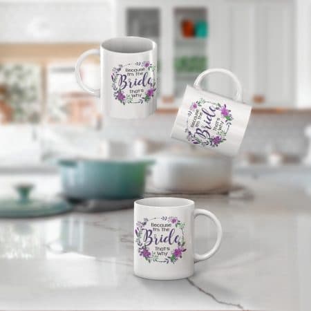 Primgi 11 oz Ceramic Bride Printed Coffee Mug