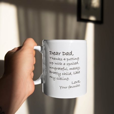 Primgi 11oz Ceramic Thanks Dear Dad Coffee Mug For Father's Day