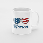 Primgi 11 oz Ceramic Independence Day Merica Printed Coffee Mug