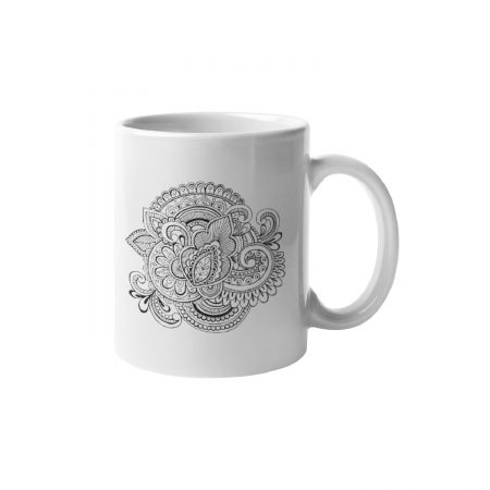 Primgi 11oz Ceramic Mandala Art Illustration Design Coffee Mug