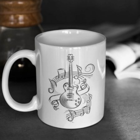 Primgi 11 oz Ceramic Violin Printed Coffee Mug