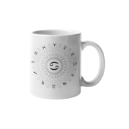 Primgi 11oz White Ceramic Cancer Zodiac Printed Coffee Mug 1