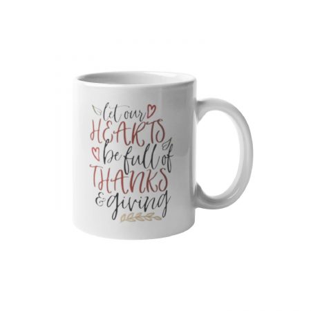 Primgi 11oz Ceramic Full of Thanks Coffee Mug