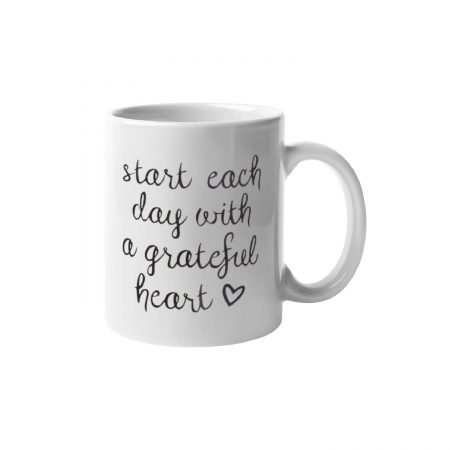 Primgi 11oz Ceramic Grateful Heart Thanks Giving Coffee Mug