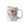 Primgi 11oz Ceramic Heart Design Thankful Coffee Mug