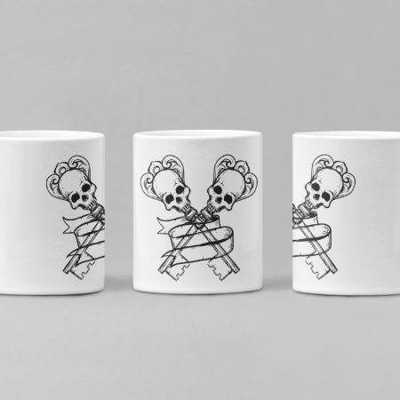 Primgi 11oz Ceramic Skelton Key Horror Coffee Mug