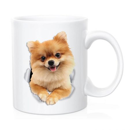 Primgi 11oz Ceramic Golden Brown Dog Design Coffee Mug